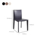 Eigentijdse eetkamerstoelen van kunstleer, armloze stoelen met metalen onderstel
