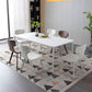 Faux Leather Dining Chairs Contemporary Arm Chairs with Metal Base
