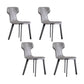 Faux Leather Dining Chairs Contemporary Arm Chairs with Metal Base