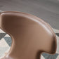 Faux Leather Dining Chairs Contemporary Arm Chairs with Metal Base
