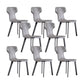Faux Leather Dining Chairs Contemporary Arm Chairs with Metal Base