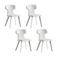 Faux Leather Dining Chairs Contemporary Arm Chairs with Metal Base