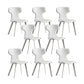 Faux Leather Dining Chairs Contemporary Arm Chairs with Metal Base