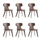 Faux Leather Dining Chairs Contemporary Arm Chairs with Metal Base