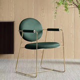 Faux Leathe Dining Chairs Upholstered Arm Chairs with Metal Base Clearhalo 'Dining Chairs' 'Dining Tables & Seating' 'dining_chair' 'furn' 'furn_dining_chair' 'Furniture' 'Kitchen & Dining Furniture' 6911780