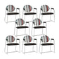 Faux Leathe Dining Chairs Upholstered Arm Chairs with Metal Base Black 8 Piece Set Clearhalo 'Dining Chairs' 'Dining Tables & Seating' 'dining_chair' 'furn' 'furn_dining_chair' 'Furniture' 'Kitchen & Dining Furniture' 6911782