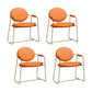 Faux Leathe Dining Chairs Upholstered Arm Chairs with Metal Base Orange 4 Piece Set Clearhalo 'Dining Chairs' 'Dining Tables & Seating' 'dining_chair' 'furn' 'furn_dining_chair' 'Furniture' 'Kitchen & Dining Furniture' 6911787