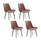 Faux Leather Dining Chairs Contemporary Armless Chairs with Metal Base Brown 4 Piece Set Clearhalo 'Dining Chairs' 'Dining Tables & Seating' 'dining_chair' 'furn' 'furn_dining_chair' 'Furniture' 'Kitchen & Dining Furniture' 6911801