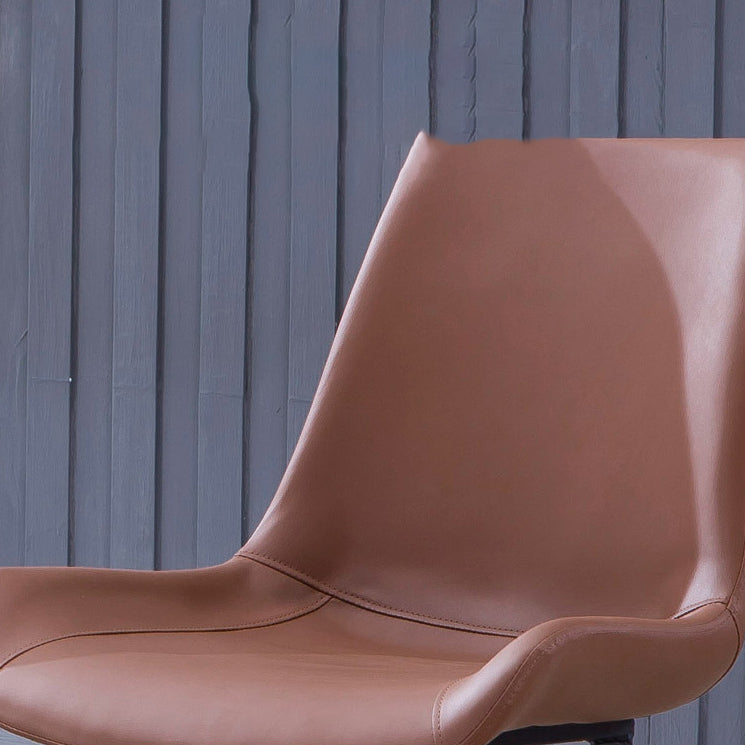 Faux Leather Dining Chairs Contemporary Armless Chairs with Metal Base Clearhalo 'Dining Chairs' 'Dining Tables & Seating' 'dining_chair' 'furn' 'furn_dining_chair' 'Furniture' 'Kitchen & Dining Furniture' 6911810