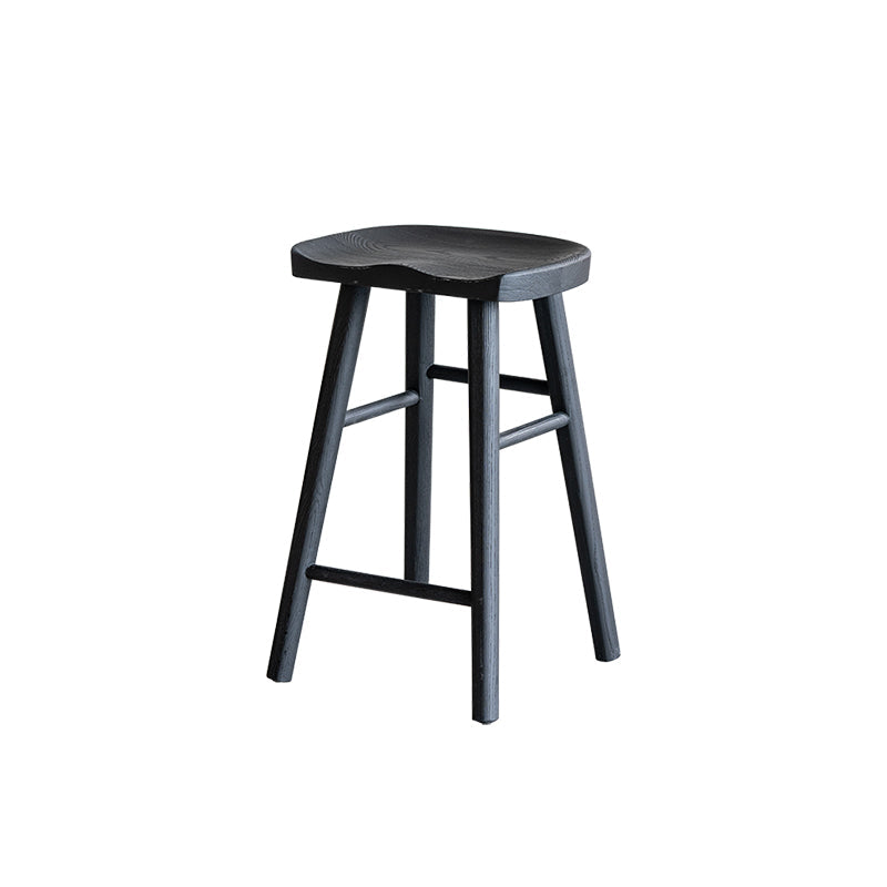 Taburete de bar de estilo moderno, taburete de bar de madera maciza negra para interior