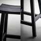 Taburete de bar de estilo moderno, taburete de bar de madera maciza negra para interior