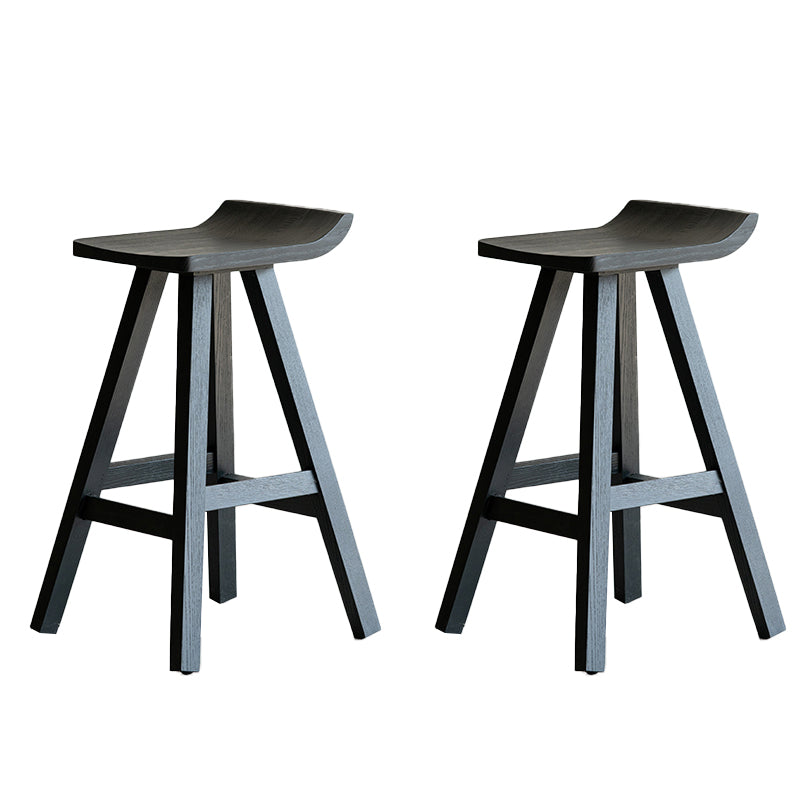 Taburete de bar de estilo moderno, taburete de bar de madera maciza negra para interior