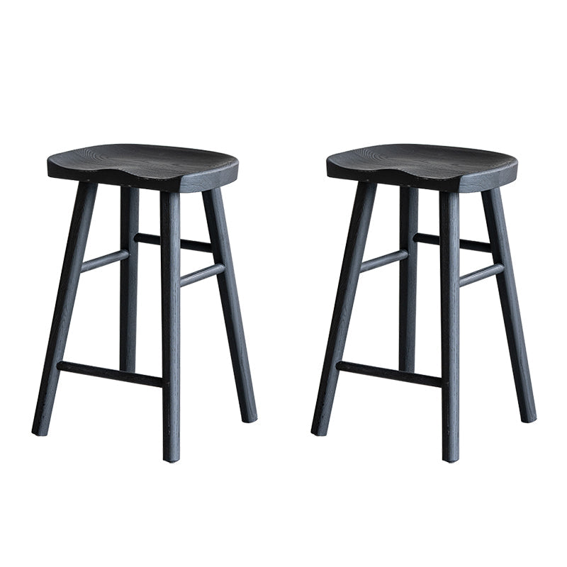 Taburete de bar de estilo moderno, taburete de bar de madera maciza negra para interior