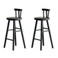 Taburete de bar de estilo moderno, taburete de bar de madera maciza negra para interior