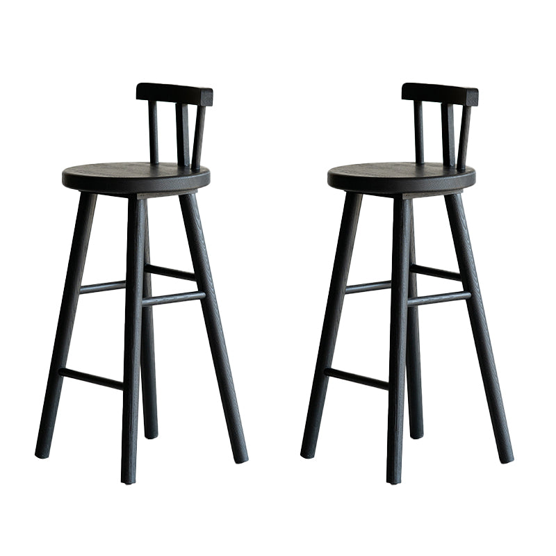 Taburete de bar de estilo moderno, taburete de bar de madera maciza negra para interior