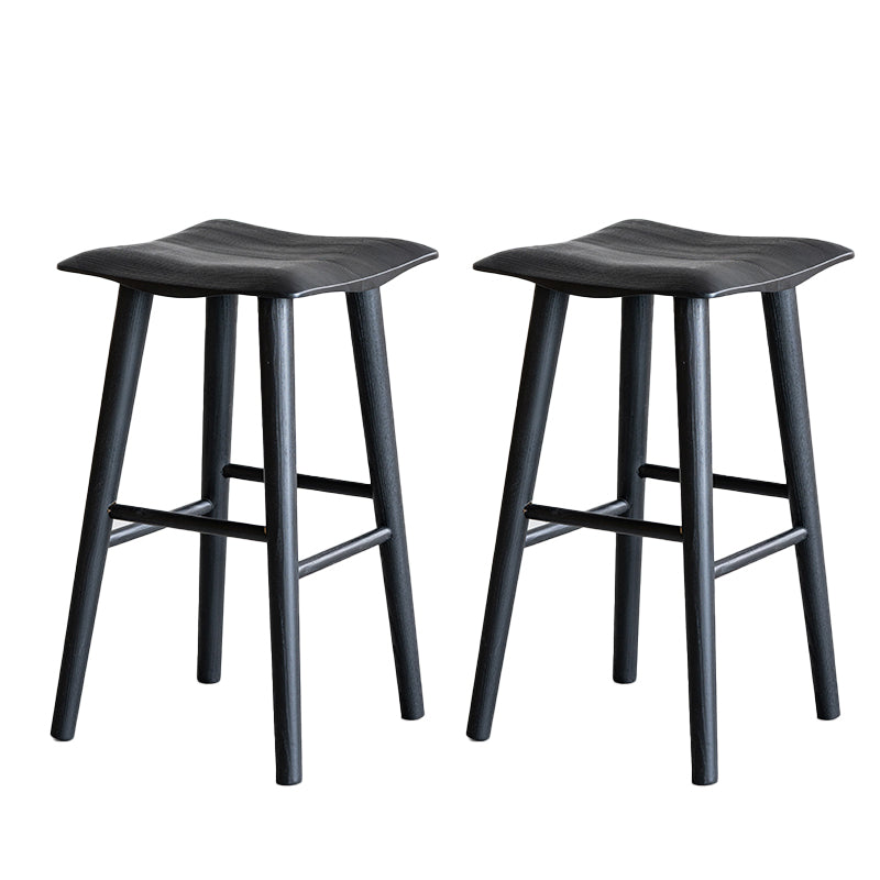 Taburete de bar de estilo moderno, taburete de bar de madera maciza negra para interior
