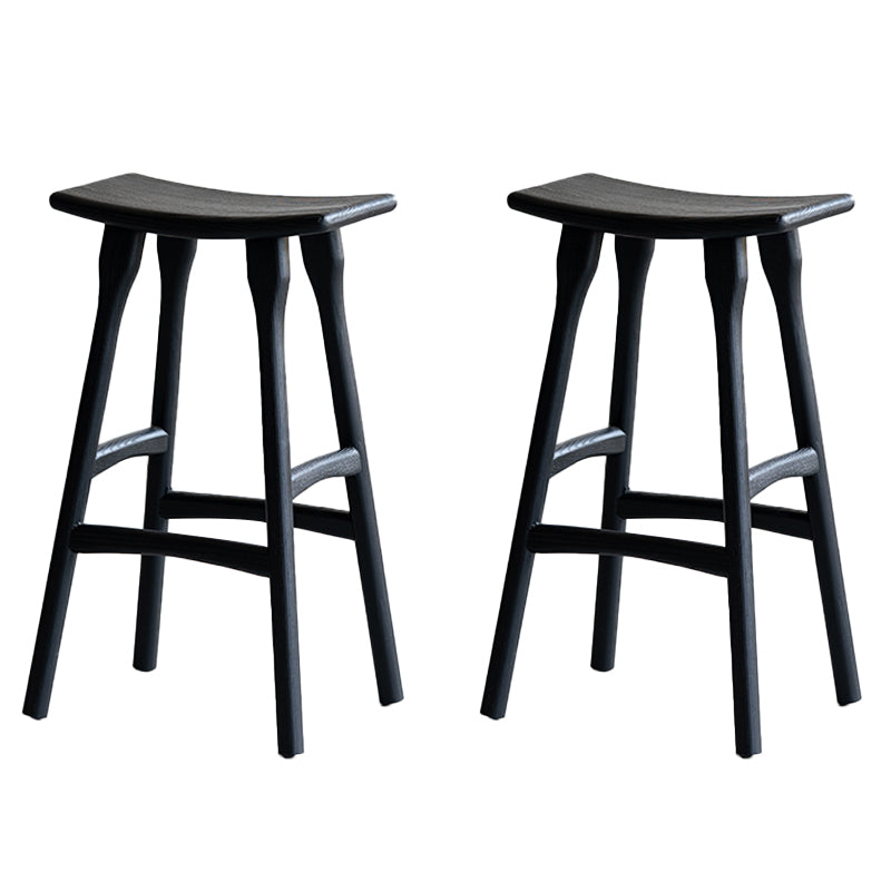 Taburete de bar de estilo moderno, taburete de bar de madera maciza negra para interior