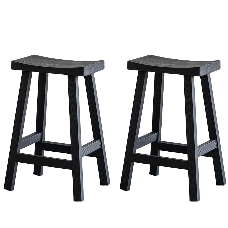 Taburete de bar de estilo moderno, taburete de bar de madera maciza negra para interior