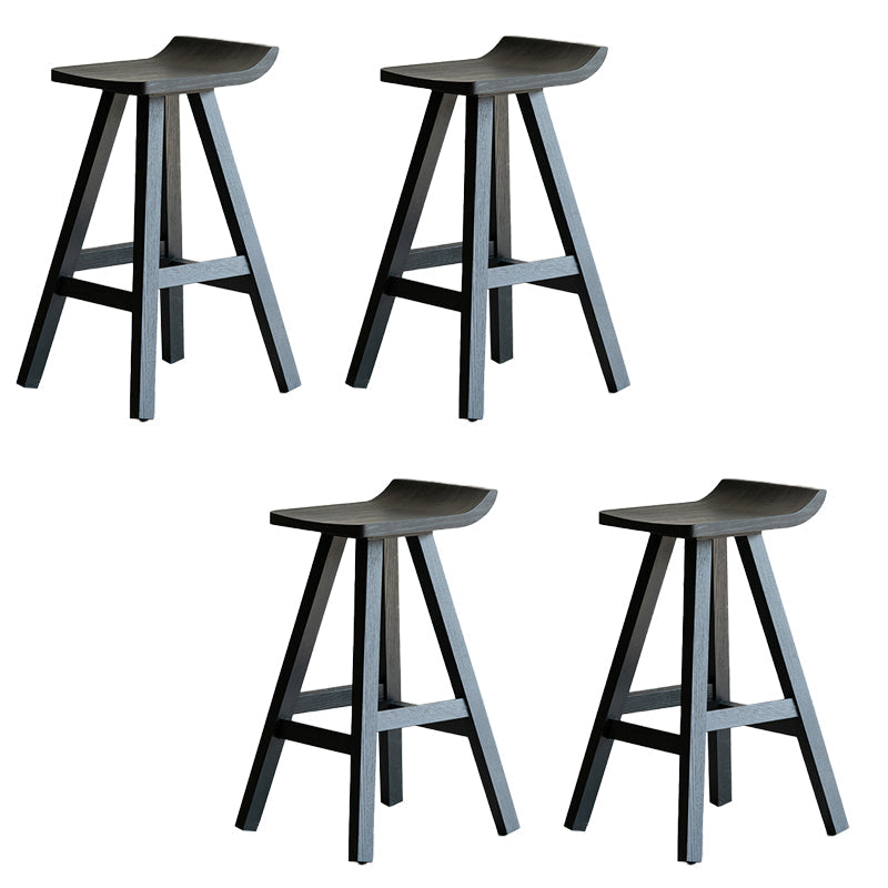 Taburete de bar de estilo moderno, taburete de bar de madera maciza negra para interior