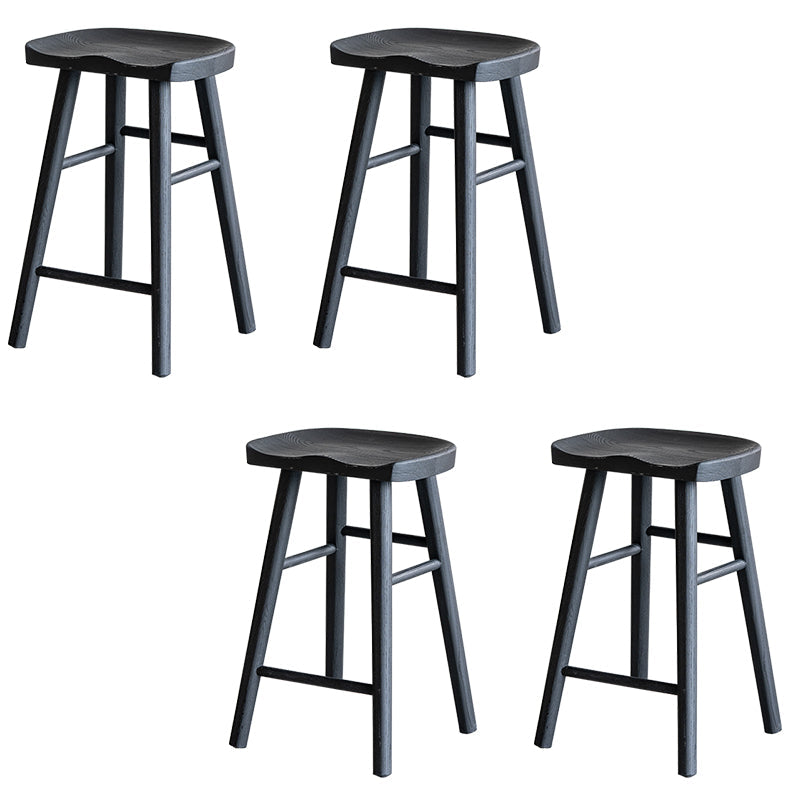 Taburete de bar de estilo moderno, taburete de bar de madera maciza negra para interior