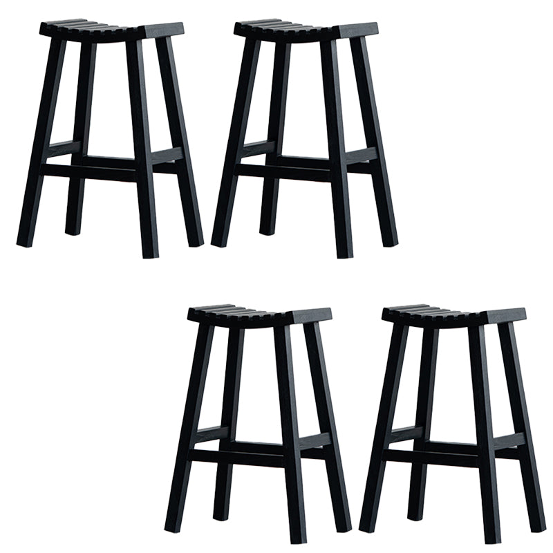 Taburete de bar de estilo moderno, taburete de bar de madera maciza negra para interior