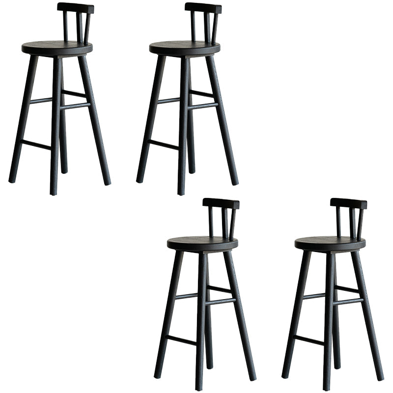 Taburete de bar de estilo moderno, taburete de bar de madera maciza negra para interior