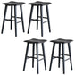 Taburete de bar de estilo moderno, taburete de bar de madera maciza negra para interior