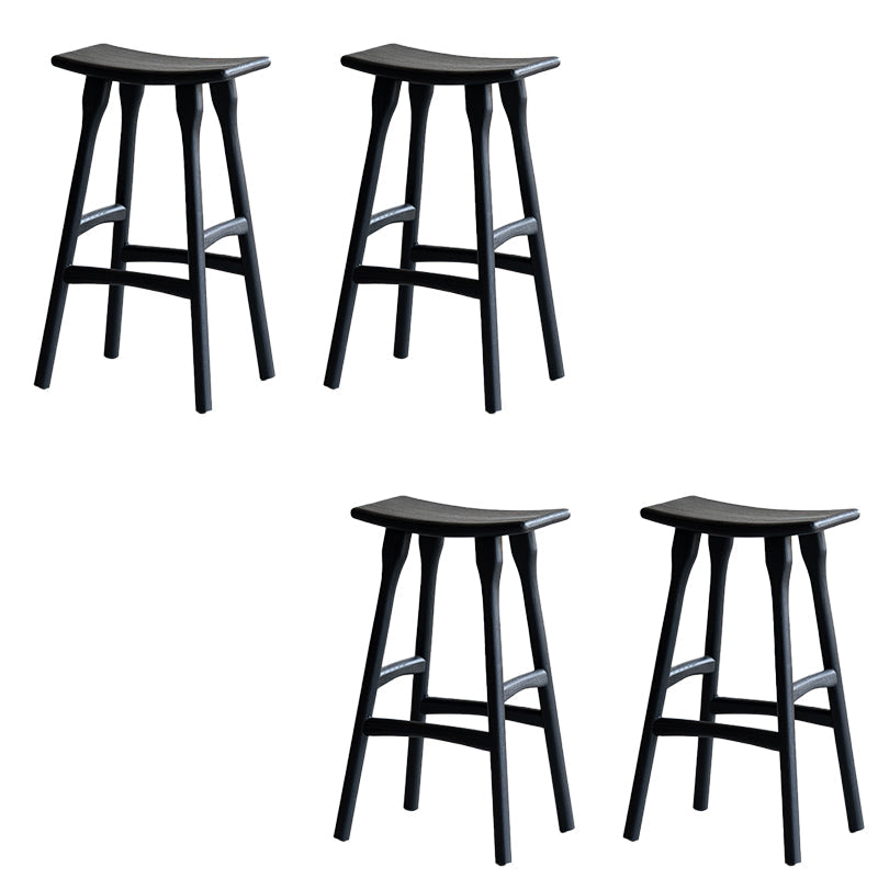 Taburete de bar de estilo moderno, taburete de bar de madera maciza negra para interior