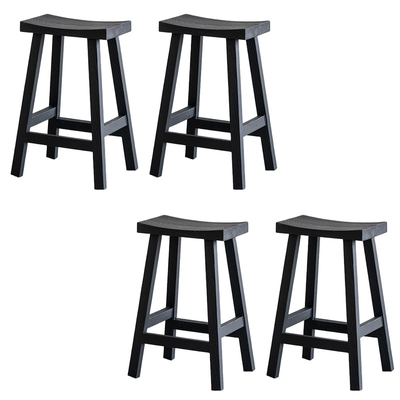 Taburete de bar de estilo moderno, taburete de bar de madera maciza negra para interior
