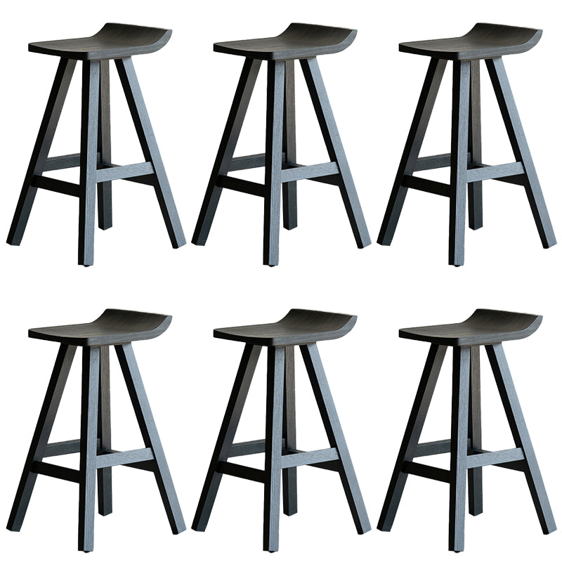 Taburete de bar de estilo moderno, taburete de bar de madera maciza negra para interior