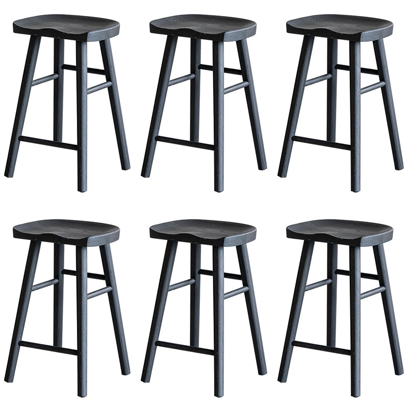 Taburete de bar de estilo moderno, taburete de bar de madera maciza negra para interior
