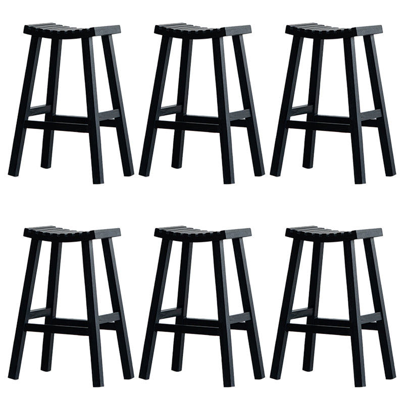 Taburete de bar de estilo moderno, taburete de bar de madera maciza negra para interior