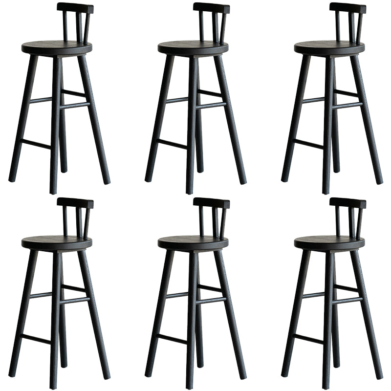 Taburete de bar de estilo moderno, taburete de bar de madera maciza negra para interior