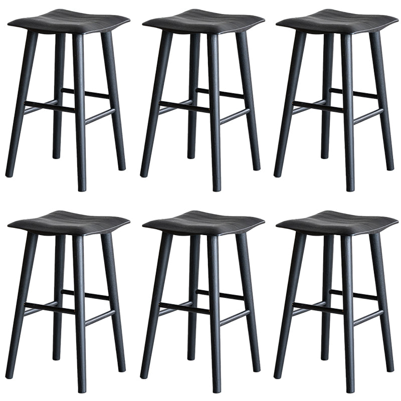 Taburete de bar de estilo moderno, taburete de bar de madera maciza negra para interior