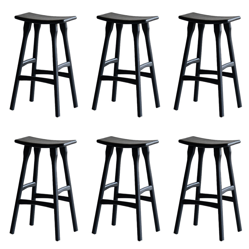 Taburete de bar de estilo moderno, taburete de bar de madera maciza negra para interior