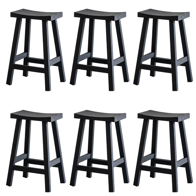 Taburete de bar de estilo moderno, taburete de bar de madera maciza negra para interior