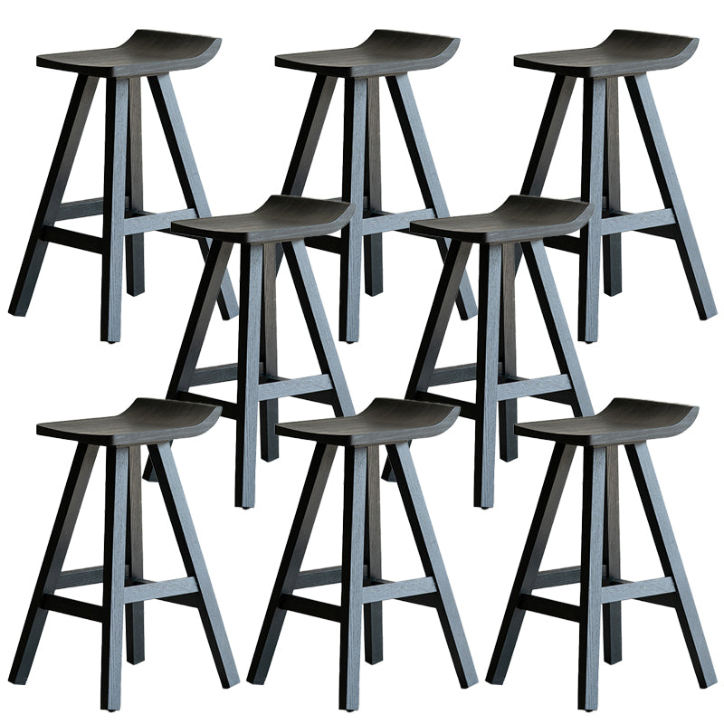 Taburete de bar de estilo moderno, taburete de bar de madera maciza negra para interior