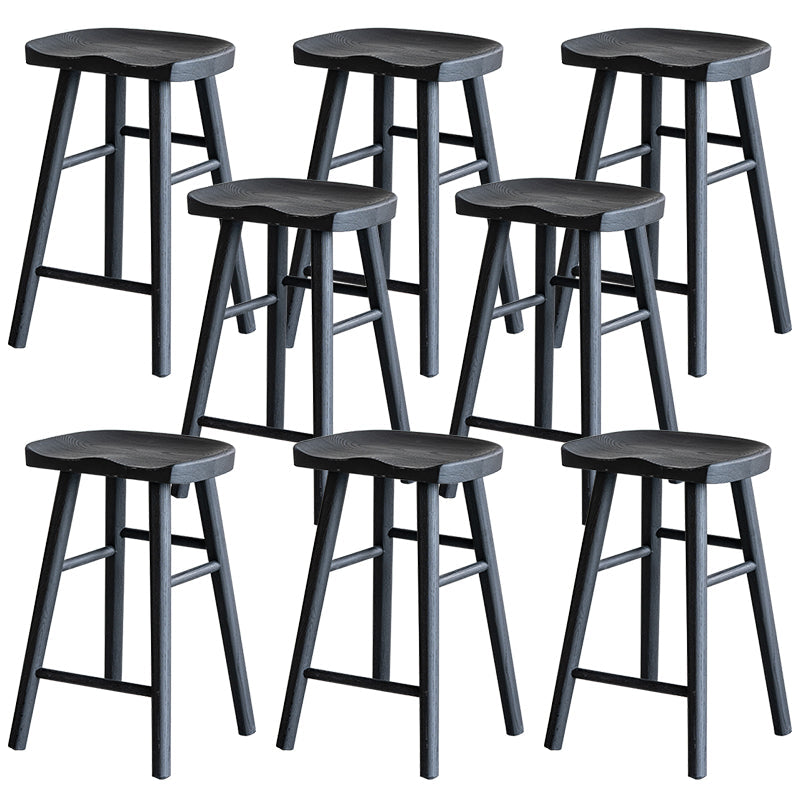 Taburete de bar de estilo moderno, taburete de bar de madera maciza negra para interior