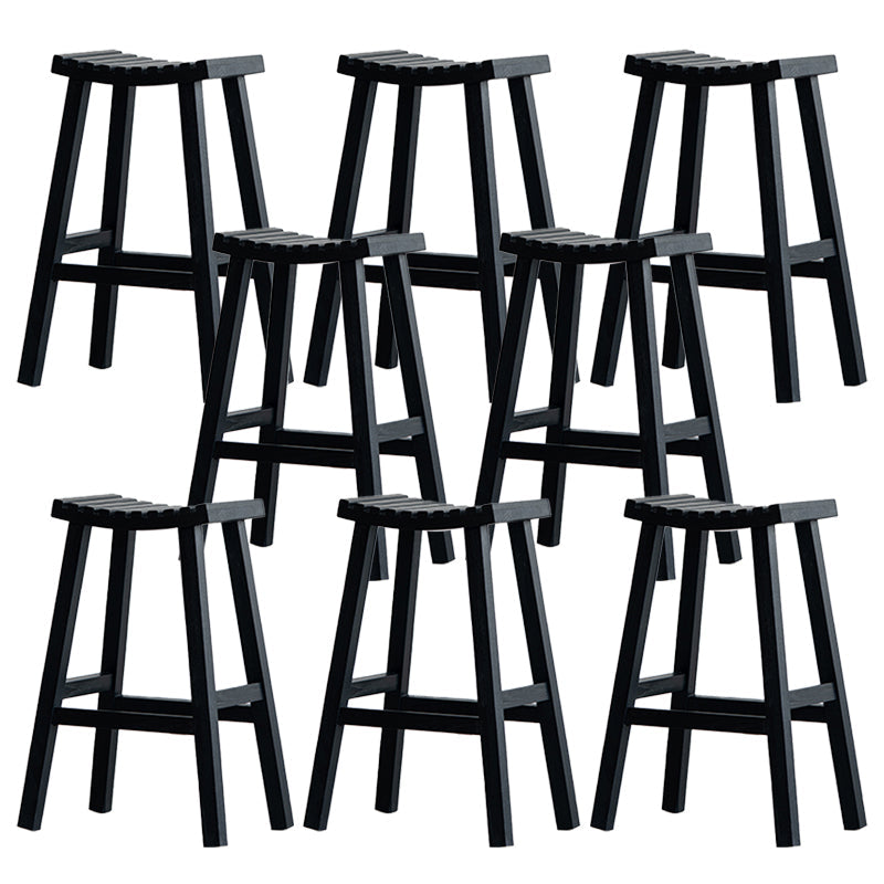 Taburete de bar de estilo moderno, taburete de bar de madera maciza negra para interior