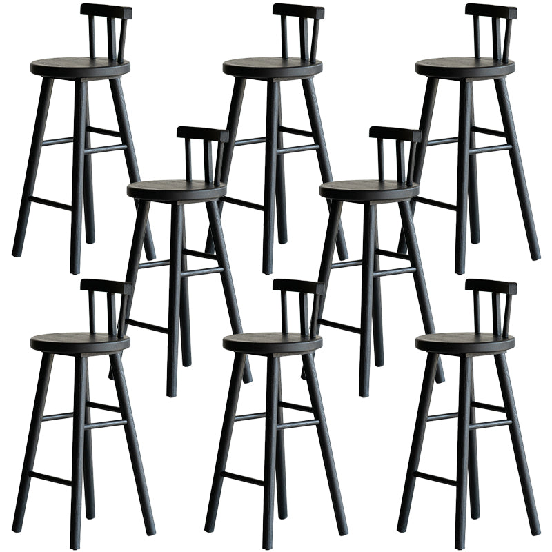 Taburete de bar de estilo moderno, taburete de bar de madera maciza negra para interior