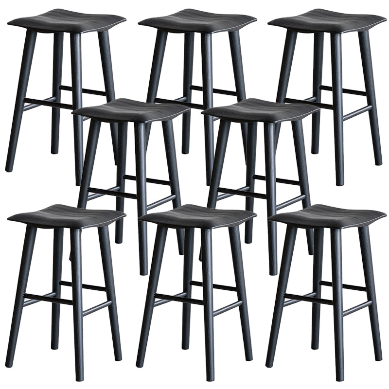Taburete de bar de estilo moderno, taburete de bar de madera maciza negra para interior