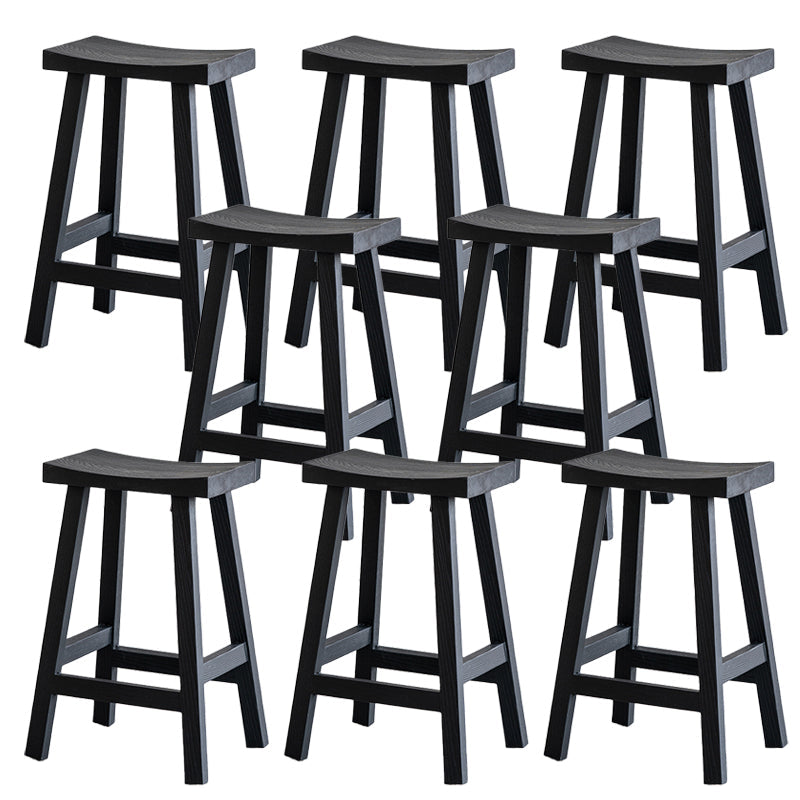 Taburete de bar de estilo moderno, taburete de bar de madera maciza negra para interior