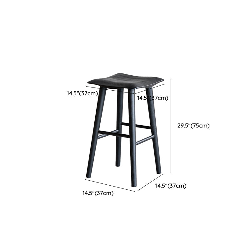 Taburete de bar de estilo moderno, taburete de bar de madera maciza negra para interior