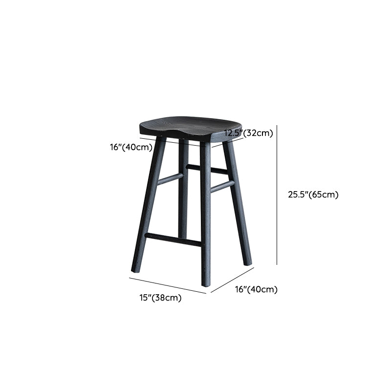 Taburete de bar de estilo moderno, taburete de bar de madera maciza negra para interior