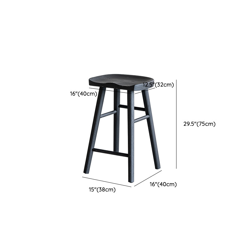 Taburete de bar de estilo moderno, taburete de bar de madera maciza negra para interior