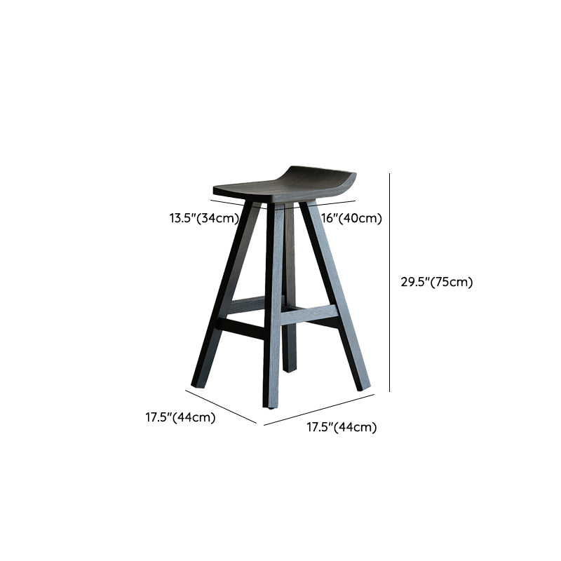 Taburete de bar de estilo moderno, taburete de bar de madera maciza negra para interior