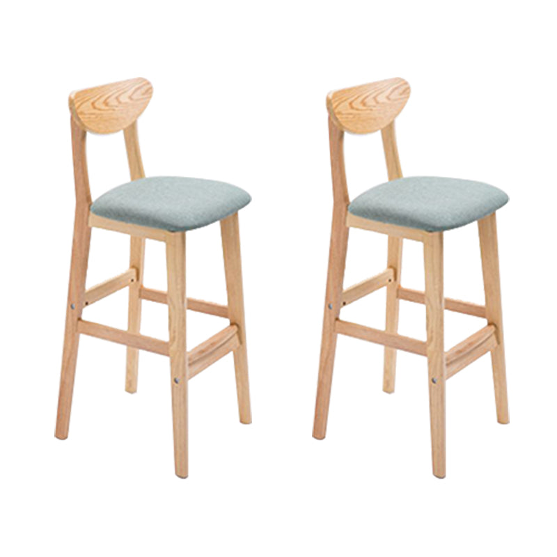 Sgabello da bar in legno di gomma in legno di gomma posteriore con base in legno