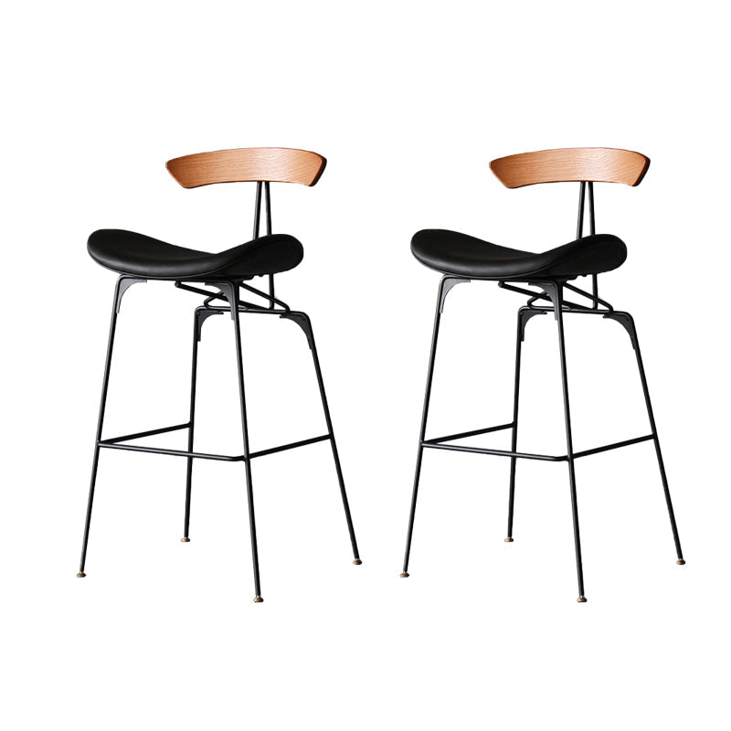Industrial Style Counter Stool Faux Leather Counter-height Stool for Indoor