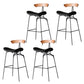 Industrial Style Counter Stool Faux Leather Counter-height Stool for Indoor