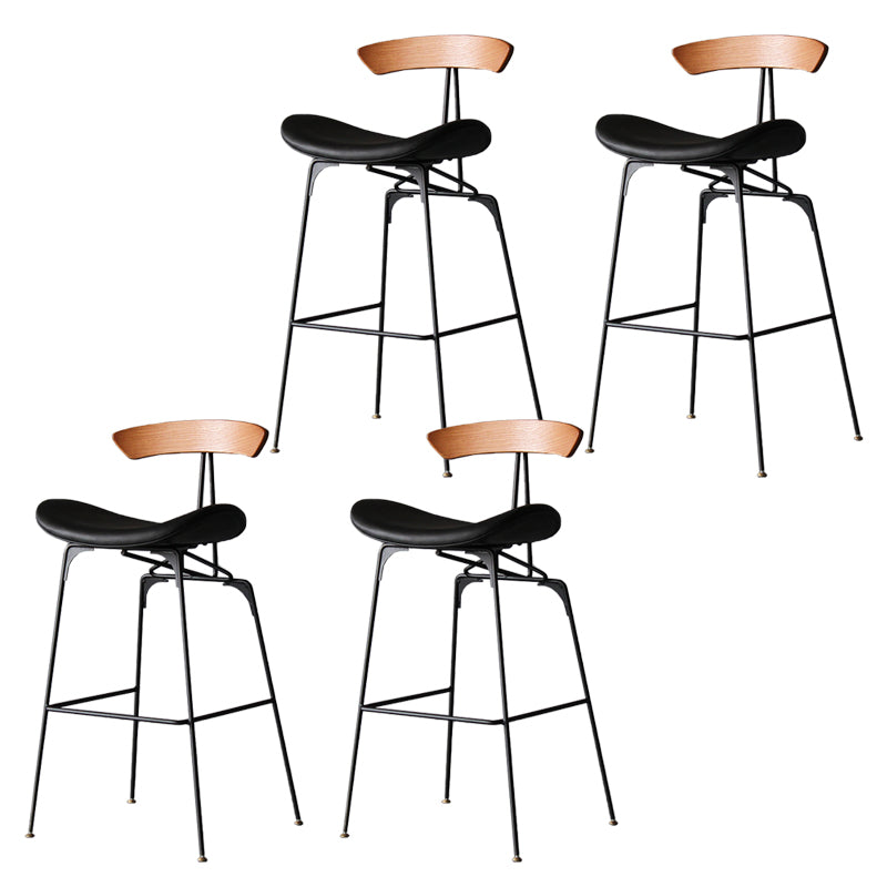 Industrial Style Counter Stool Faux Leather Counter-height Stool for Indoor
